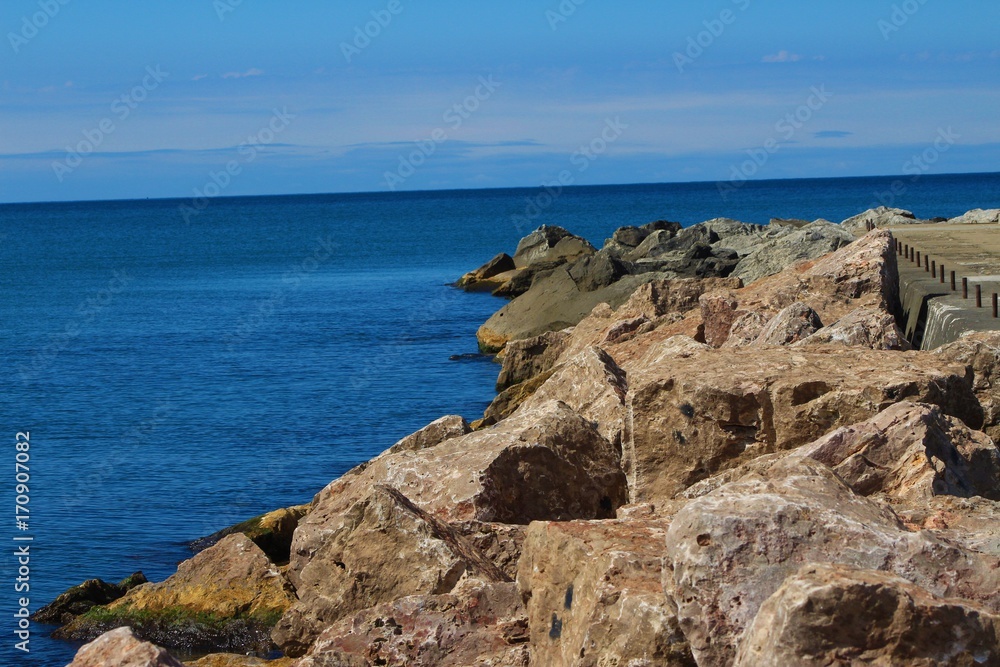Rocks along the water