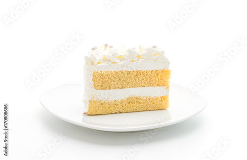 Photo vanilla cake on white background
