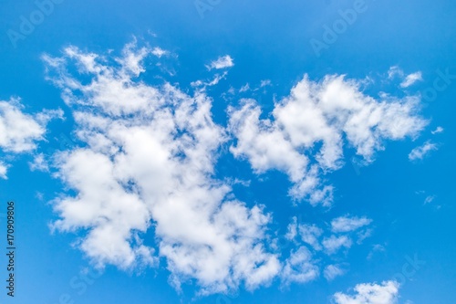 Bright beautiful blue sky with clouds.
