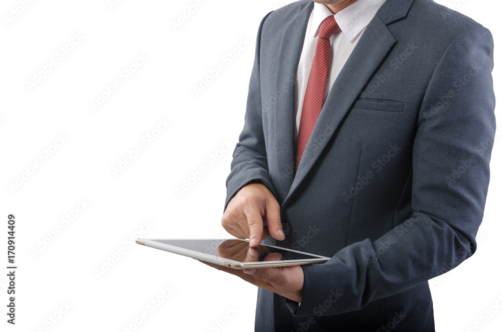 Businessmen using tablet-pc on white background Businessmen using tablet-pc on white background
