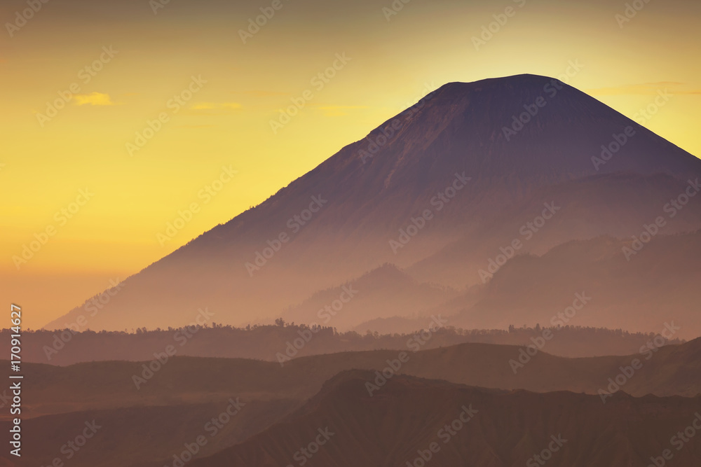 Sunrise over Mount. Bromo at Bromo tengger semeru national park, East Java, Indonesia