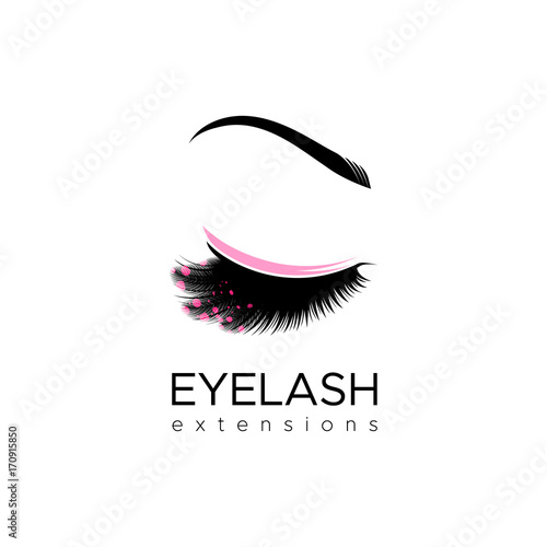 Eyelash extension logo. Vector illustration in a modern style