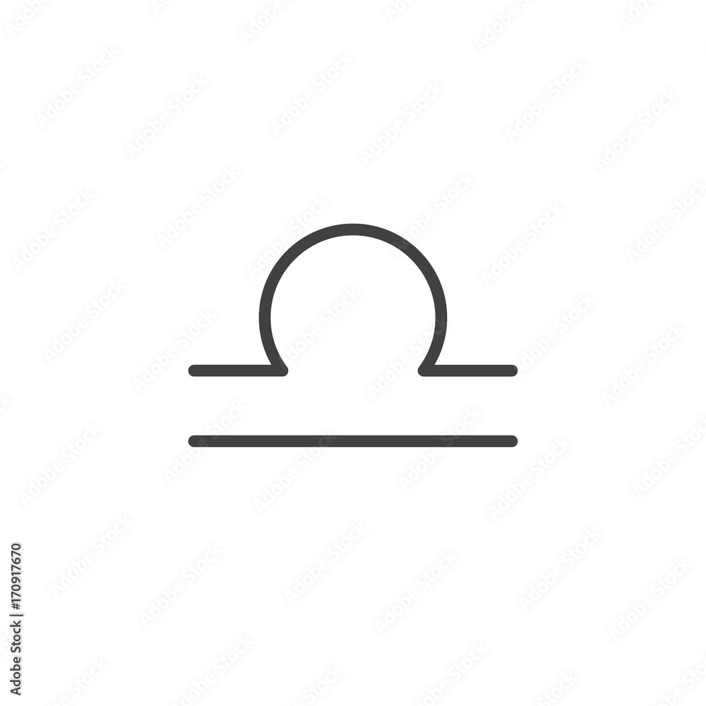 Libra zodiac sign line icon, outline vector sign, linear style pictogram isolated on white. Astrology symbol, logo illustration. Editable stroke. Libra zodiac sign line icon, outline vector sign, linear style pictogram isolated on white. Astrology symbol, logo illustration. Editable stroke.