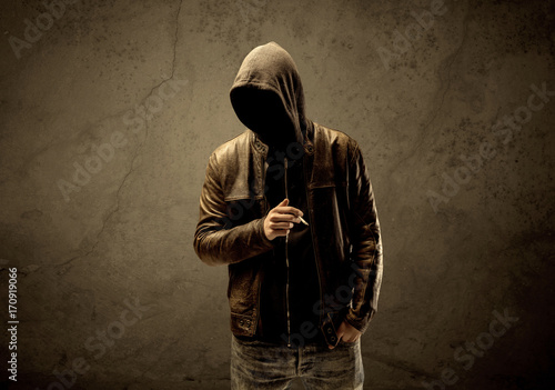 Undercover hooded stranger in the dark photo