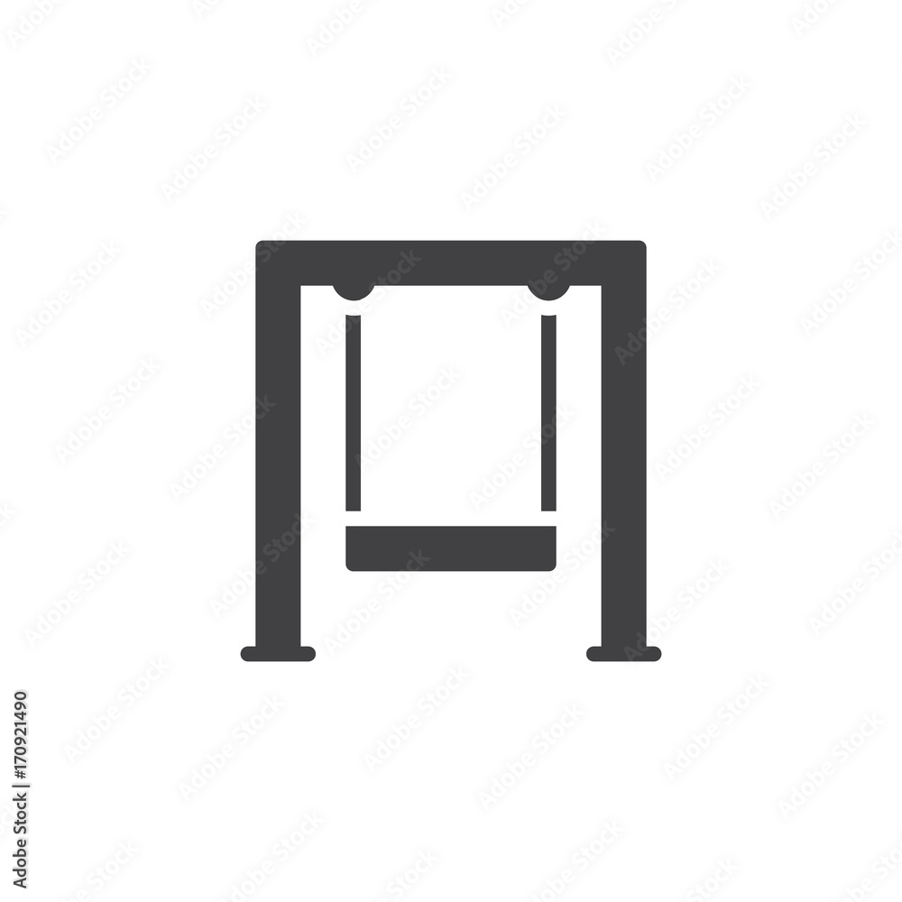Swingset icon vector, filled flat sign, solid pictogram isolated on white. Symbol, logo illustration Swingset icon vector, filled flat sign, solid pictogram isolated on white. Symbol, logo illustration