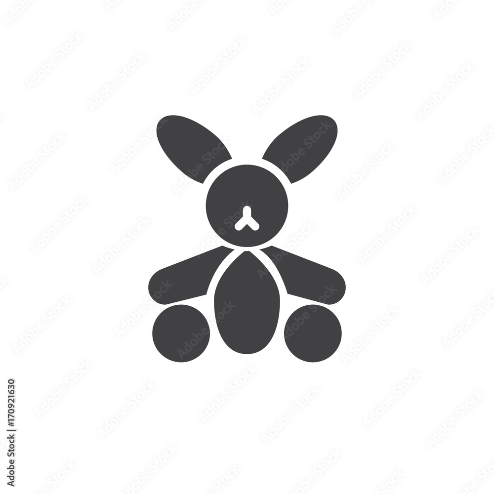 Stuffed bunny icon vector, filled flat sign, solid pictogram isolated on white. Easter symbol, logo illustration Stuffed bunny icon vector, filled flat sign, solid pictogram isolated on white. Easter symbol, logo illustration