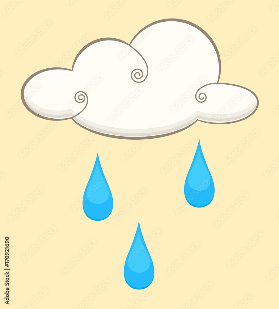 Raining Clouds Background in cartoon style Raining Clouds Background in cartoon style