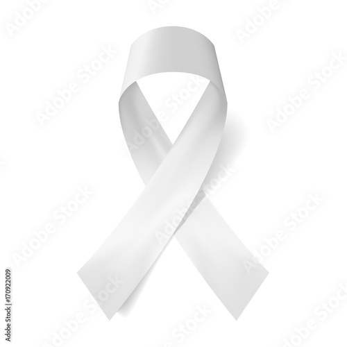 Realistic white ribbon and violence against women and gender justice movement icon . Vector illustration photo