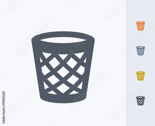 Empty Litter Bin - Carbon Icons. A professional, pixel-perfect icon designed on a 32x32 pixel grid and redesigned on a 16x16 pixel grid for very small sizes.