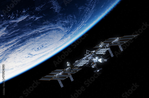 International Space Station Orbiting Planet Earth