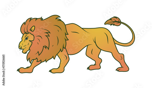 Cartoon Lion - handmade clip-art vector 