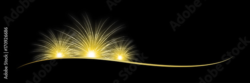 goldener Schweif mit Feuerwerken