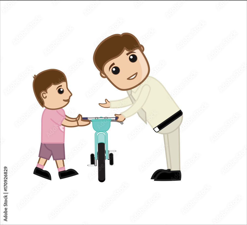 Father Presenting Cycle to His Son
