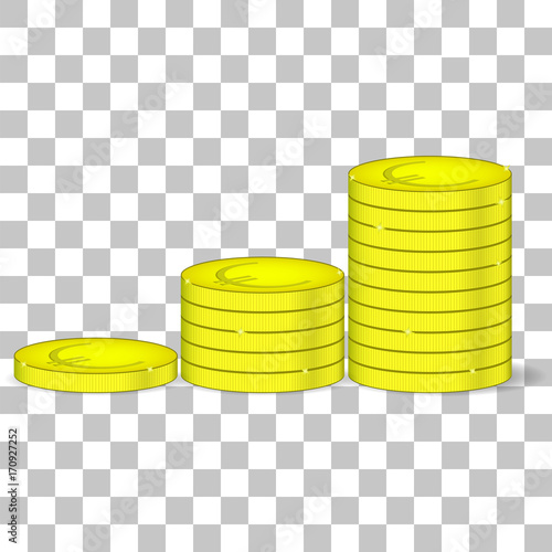 A picture of pennies with a euro sign on a transparent background
