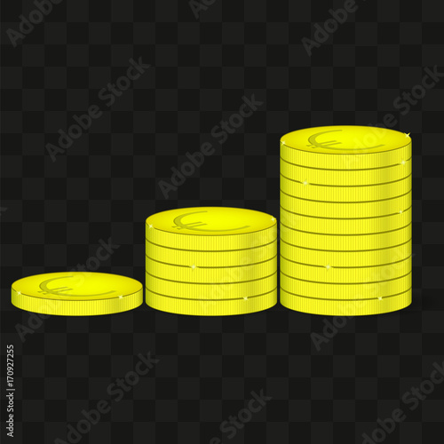 A picture of pennies with a euro sign on a transparent background