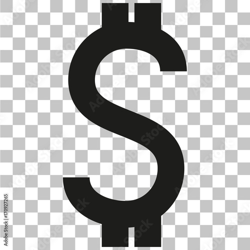Image of a dollar sign on a transparent background