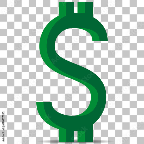 Image of dollar sign on a transparent background