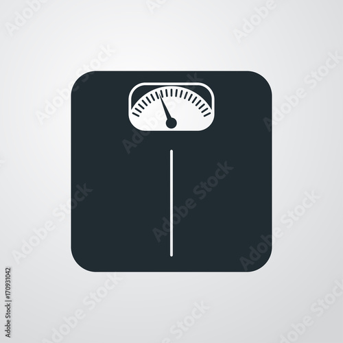 Icono plano balanza de baño en fondo degradado