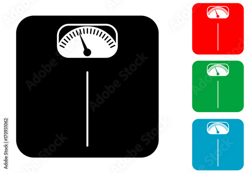 Icono plano balanza de baño varios colores