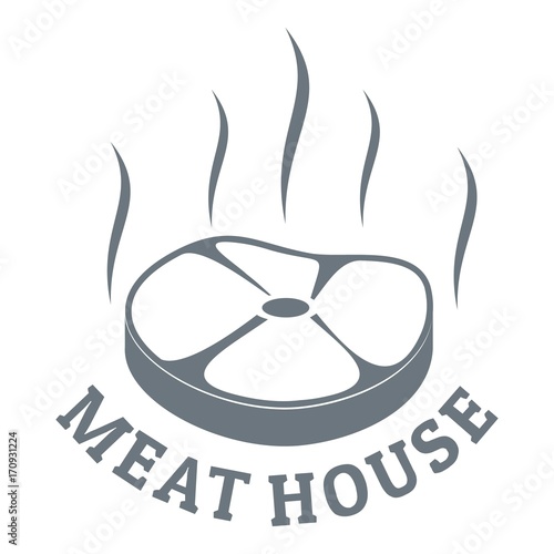Meat house eco logo, simple style