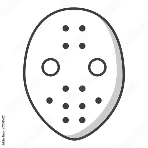 Photography Hockey goalkeeper helmet icon , outline style