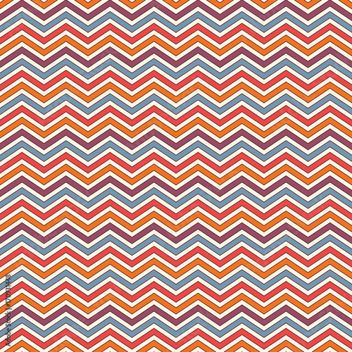 Chevron stripes background. Bright seamless pattern with classic geometric ornament. Zigzag horizontal lines wallpaper. © funkyplayer