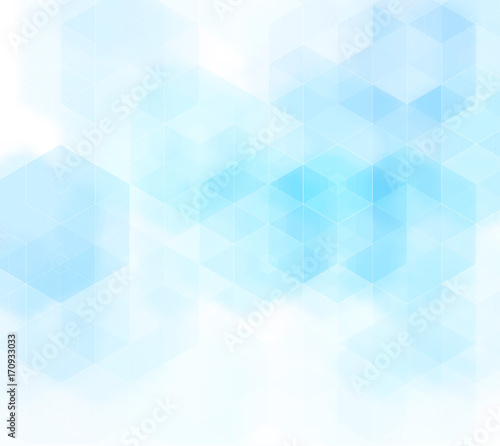 Fototapeta Naklejka Na Ścianę i Meble -  Vector Abstract geometric background. Blue hexagon shape