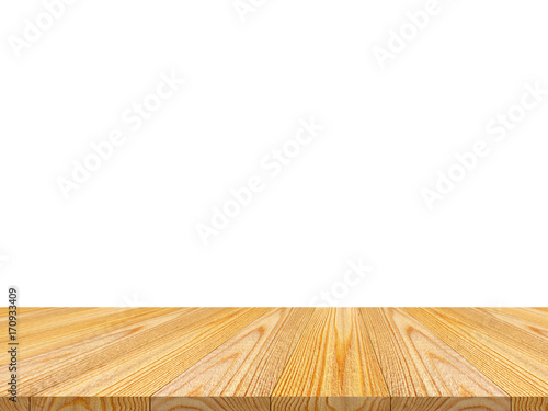 Light brown wooden floor with beautiful texture isolated on white background. 3D illustration