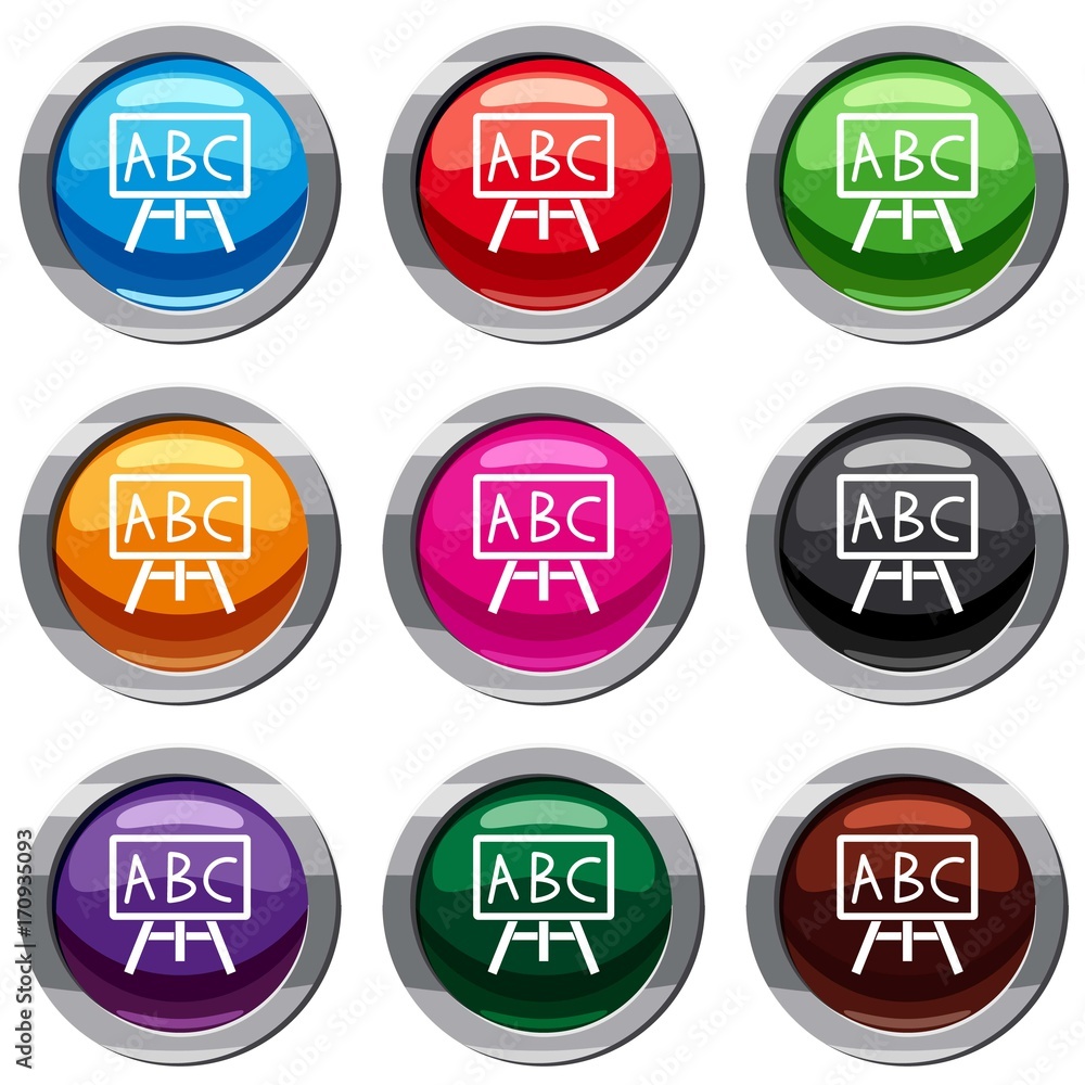 Chalkboard with the leters ABC set 9 collection Chalkboard with the leters ABC set 9 collection