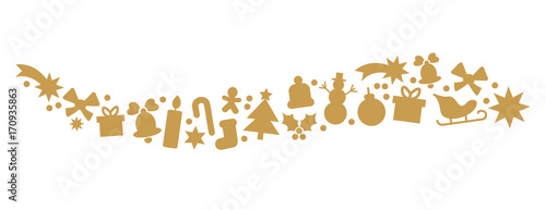 Dekorativer goldener Weihnachtsschmuck