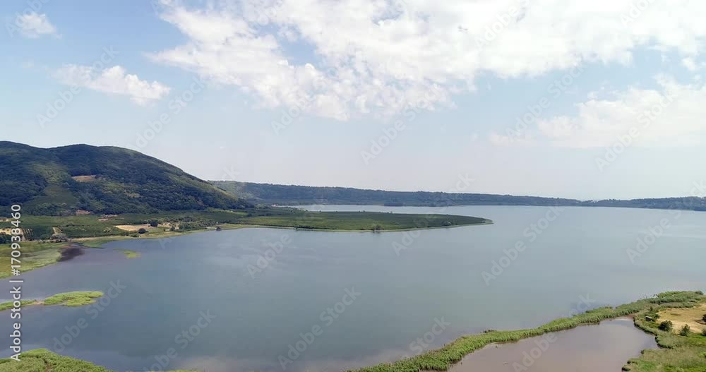 Ripresa aerea del lago di Vico a Viterbo Ripresa aerea del lago di Vico a Viterbo