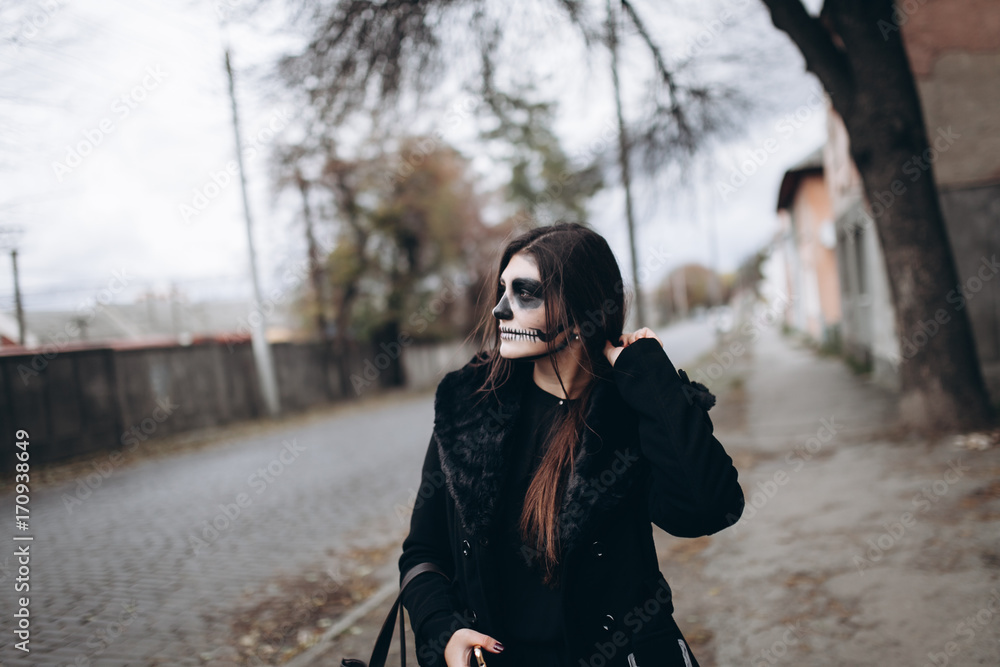 woman monster.  dark make-up, conceptual idea for Halloween.