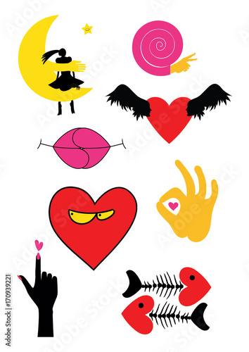 Stickers, patches collection.