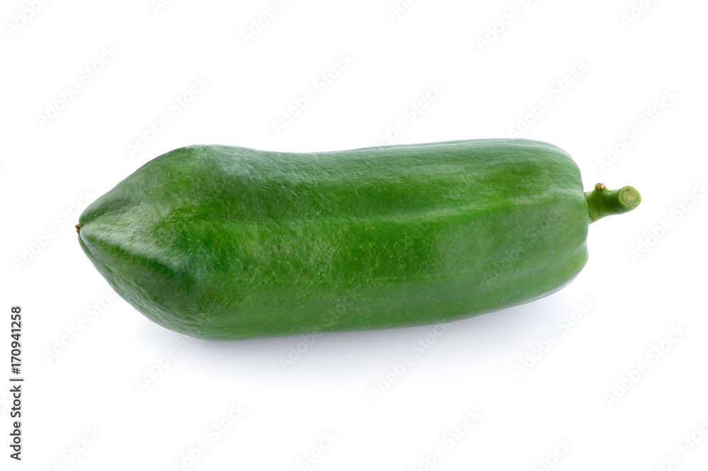 green papaya isolated on white background. green papaya isolated on white background.