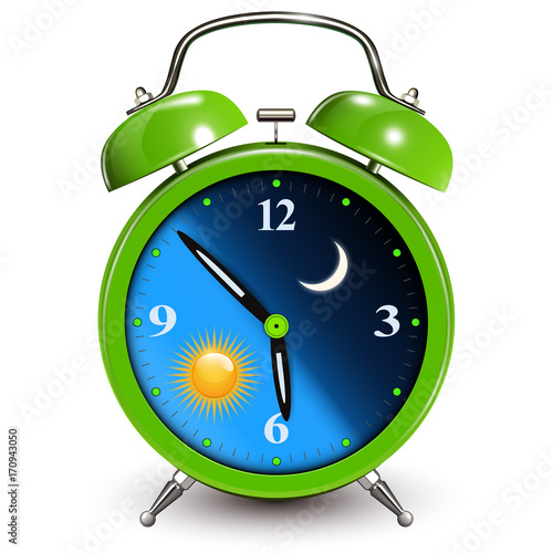 Alarm clock, day and night cycle concept