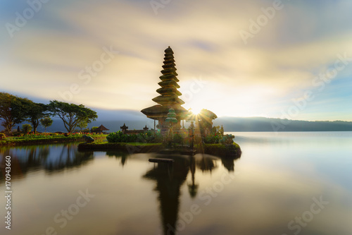Pura Ulun Danu Bratan temple on Bratan lake, a famous attraction in Bali, Indonesia