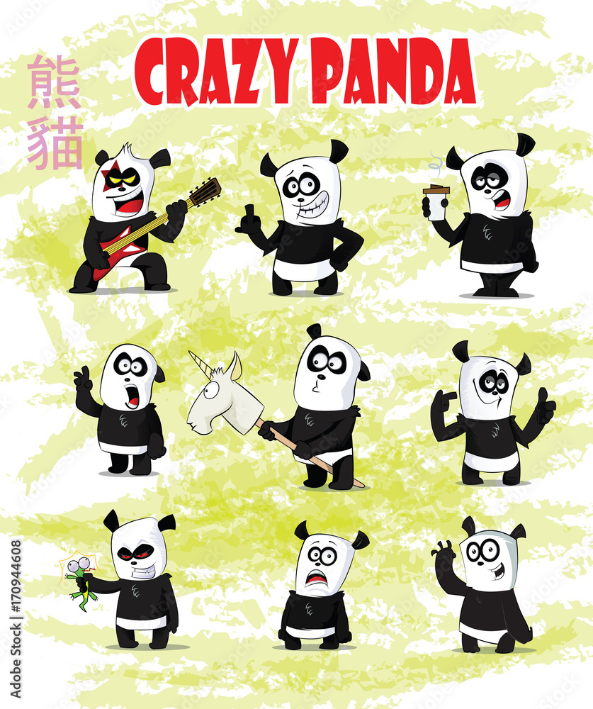 Cute and funny cartoon panda Cute and funny cartoon panda