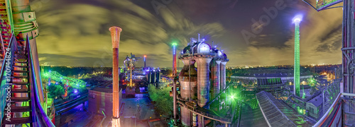 Fényképezés Landschaftspark Duisburg Nacht Panorama
