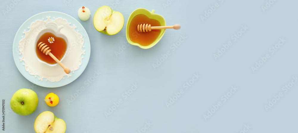 Rosh hashanah (jewish New Year holiday) concept. Traditional symbols Rosh hashanah (jewish New Year holiday) concept. Traditional symbols
