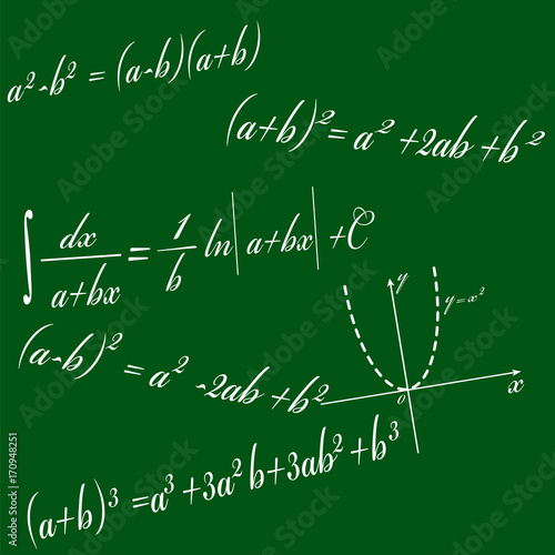 seamless pattern with mathematical formulas