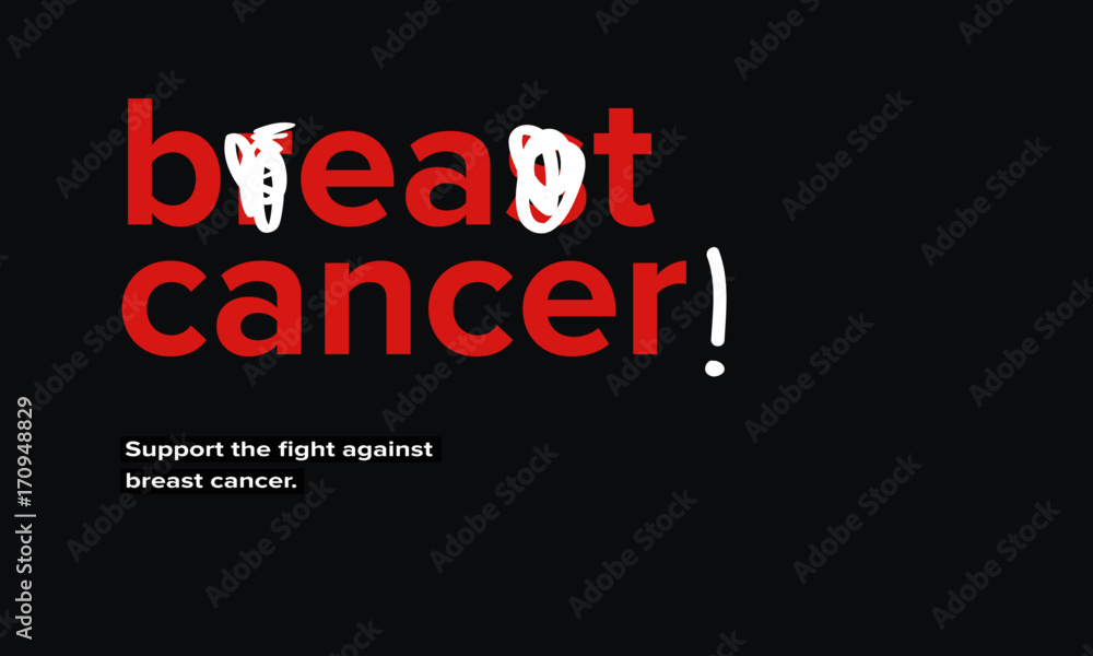 Beat Breast Cancer (Vector Illustration Poster Design Concept) Beat Breast Cancer (Vector Illustration Poster Design Concept)