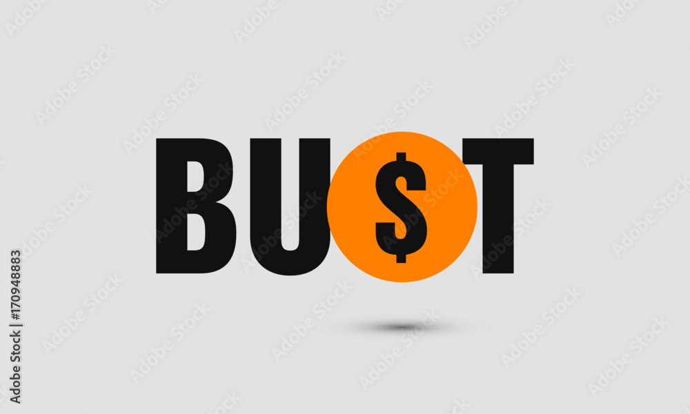 Bust Typography with Dollar Sign (Flat Style Vector Illustration Poster Design Concept) Bust Typography with Dollar Sign (Flat Style Vector Illustration Poster Design Concept)