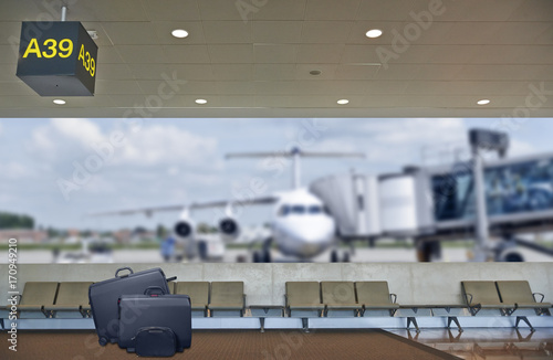 summer vacation concept, Airport terminal waiting area photo