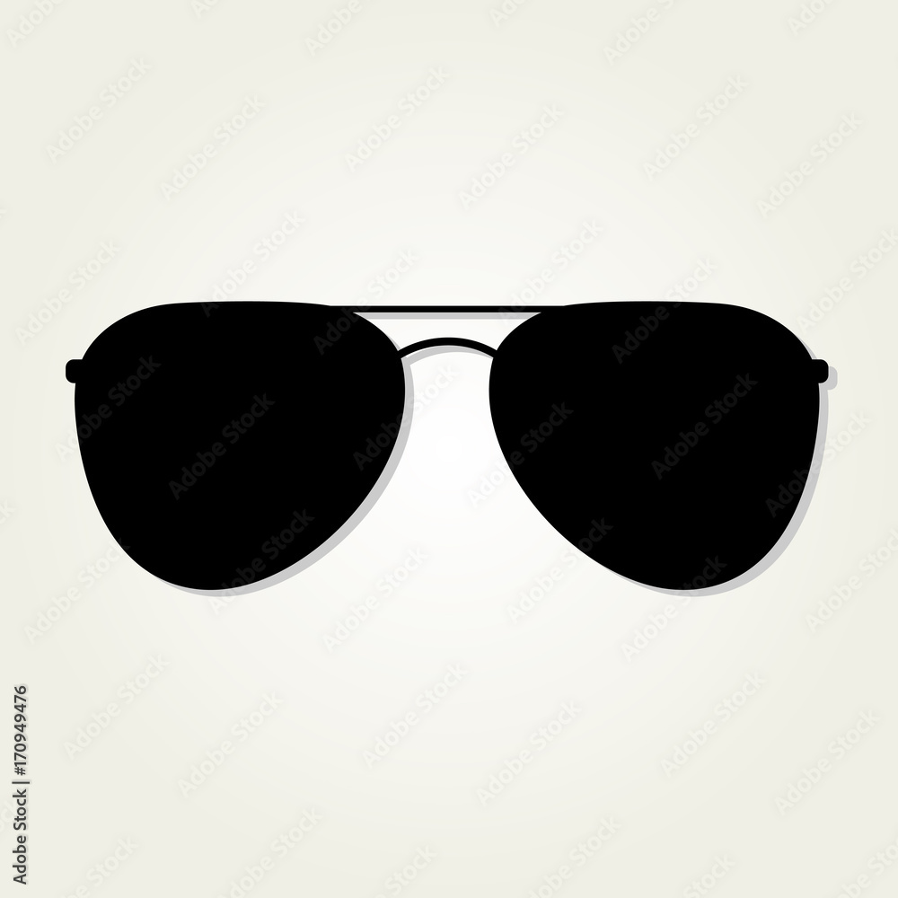 Aviator Sunglasses icon isolated on white background. Stock Vector ...