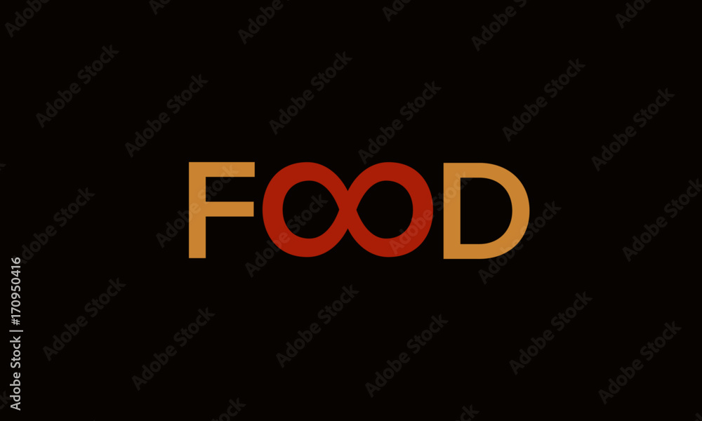 Unlimited Food Infinity Symbol Vector Design Concept Unlimited Food Infinity Symbol Vector Design Concept