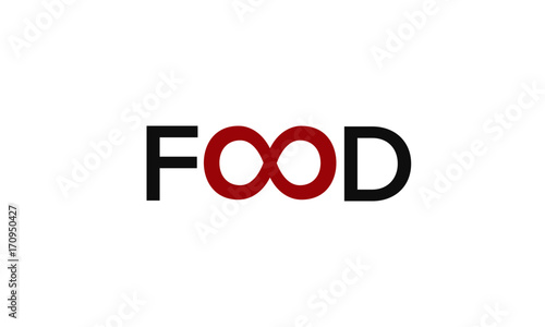Unlimited Food Infinity Symbol Vector Design Concept