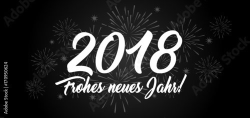 Frohes neues Jahr 2018 schwarz