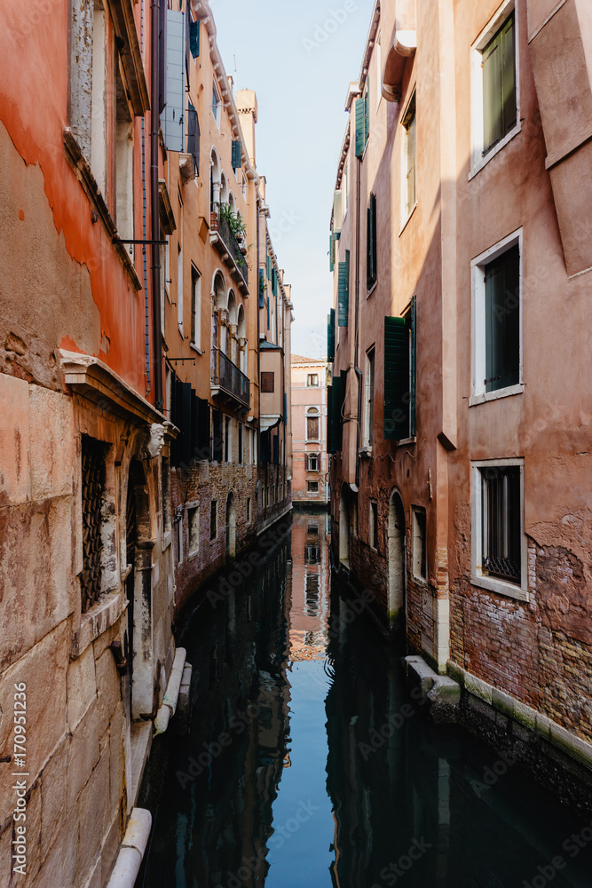 colorful Venetian Canal, Venice Italy