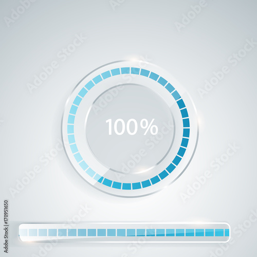 loading bars and spinner bars with loading step number photo