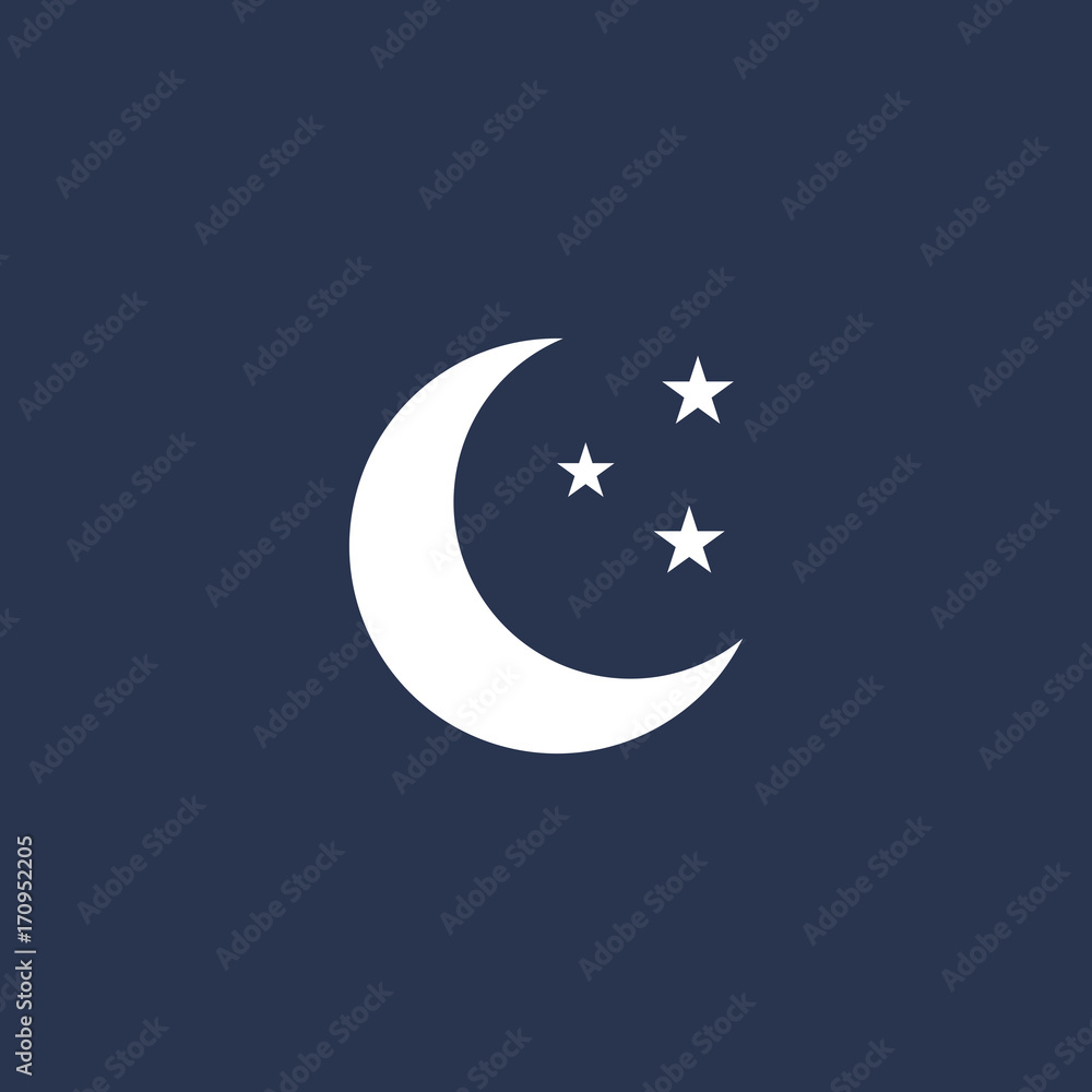 Night moon vector icon Night moon vector icon